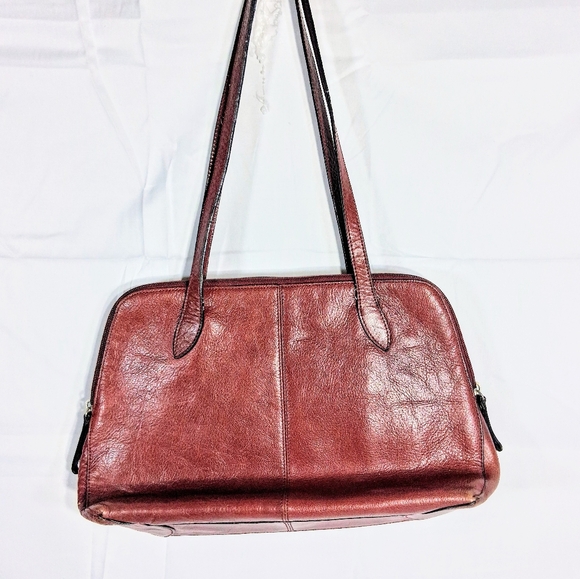 Pelle Studio Handbags - Pelle Studio Wilson Leather Red/Brown Over the Shoulder Bag/Purse
